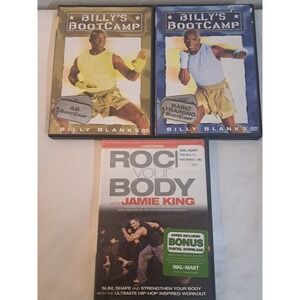 Billy Blanks Bootcamp DVDs Plus NEW Rock Your Body Jamie King Workout Lot Of 3